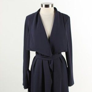 NWT BCBGMaxAzria Navy Blue Belted Long Sleeve Wrap